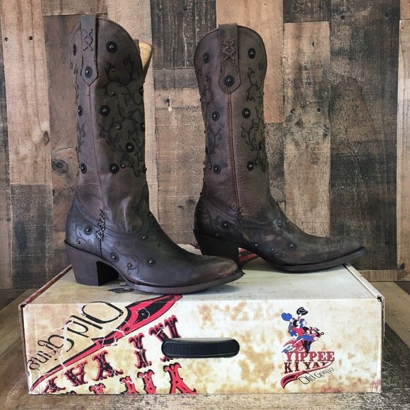 Old Gringo Yippee Kiyay YL214-1 Merary 13" Studded Cowboy Boots Womens 7 B - Picture 7 of 11